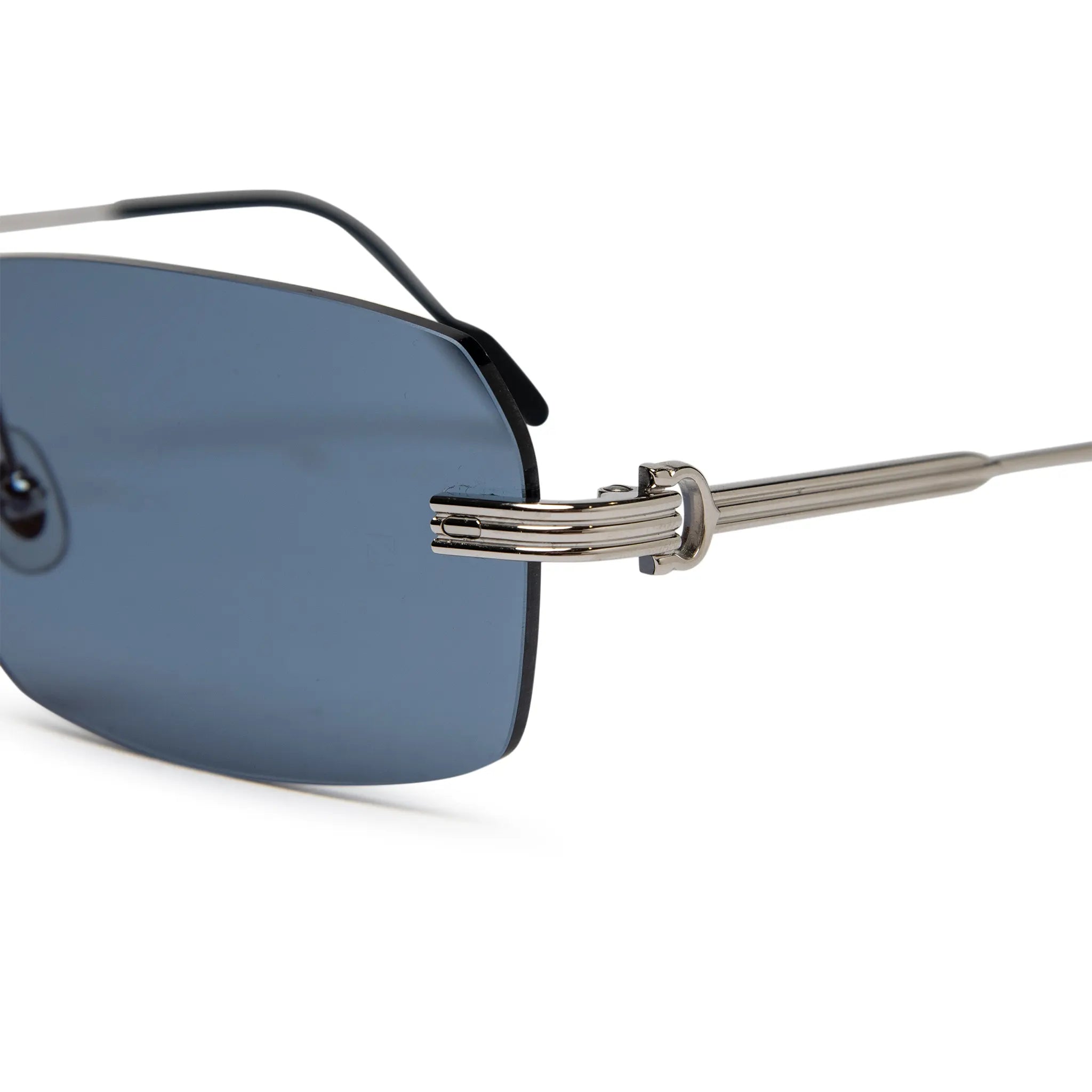 Lens view of Cartier Eyewear CT0271S-003 Silver Blue Sunglasses CT0271S-003